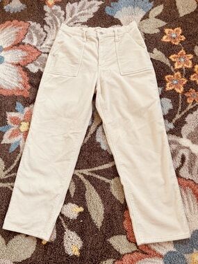 Universal Thread Cream Corduroy Pants Vintage Straight High Rise Size 12 30 x 36